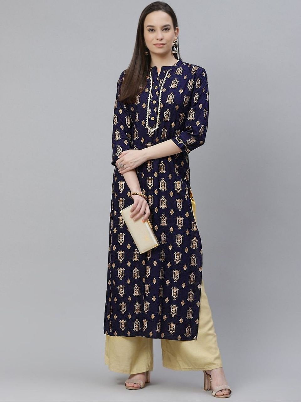 Plus Size Heavy Rayon Kurti Set