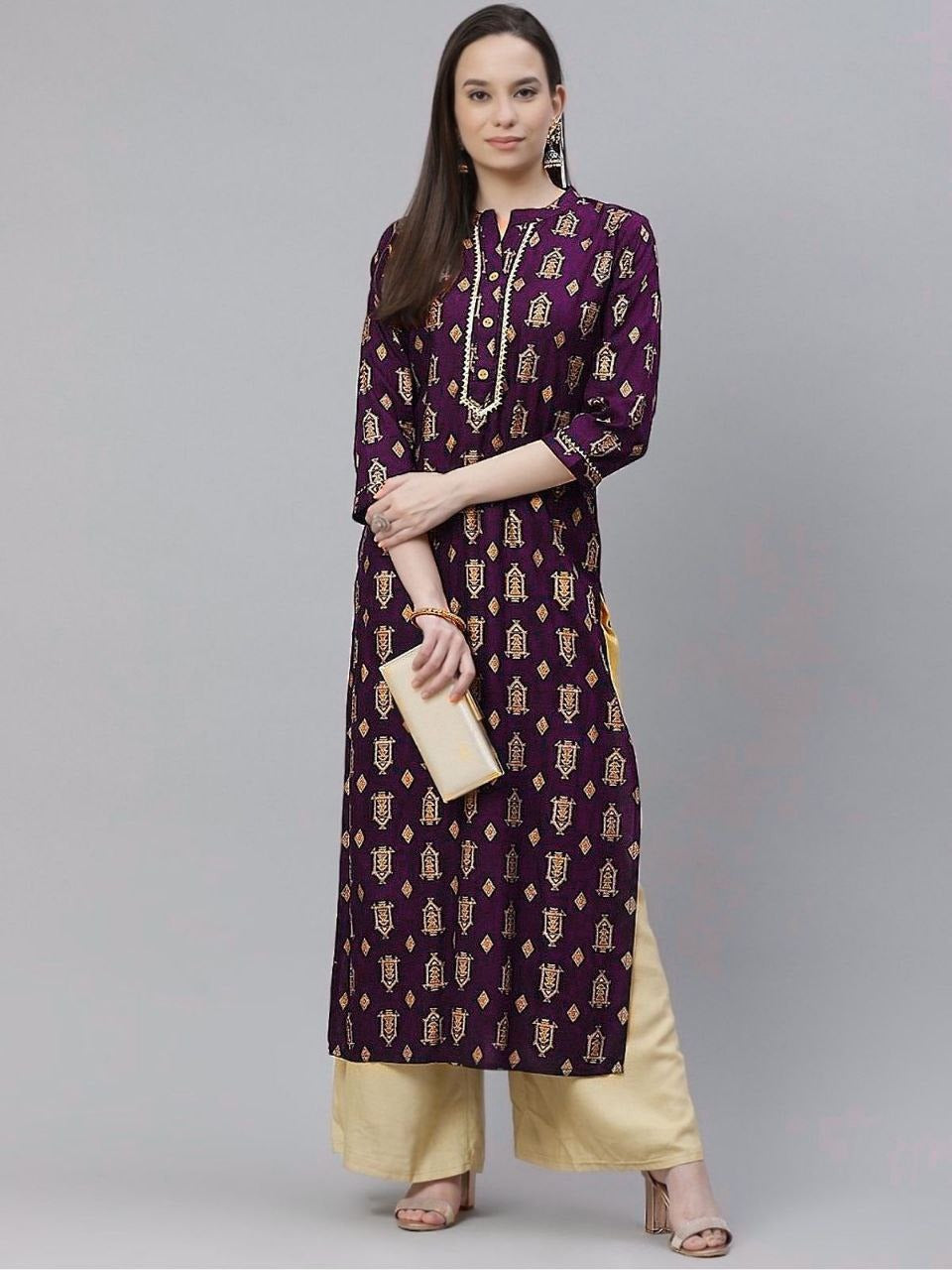 Plus Size Heavy Rayon Kurti Set