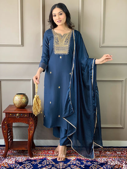 Rayon material stitched 3 piece kurti set