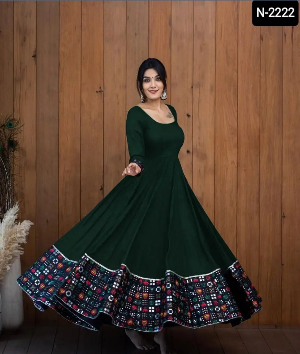 Rayon Malai Cotton Anarkali suit