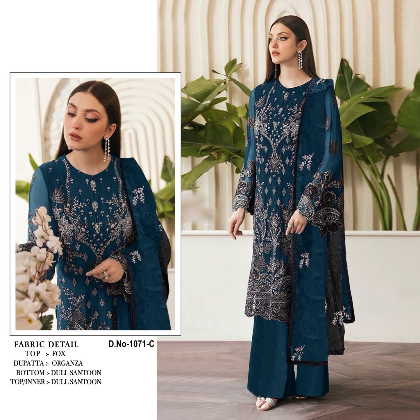 Designer Heavy Faux Georgette With Embroidery Sequence Work Pakistani Suit