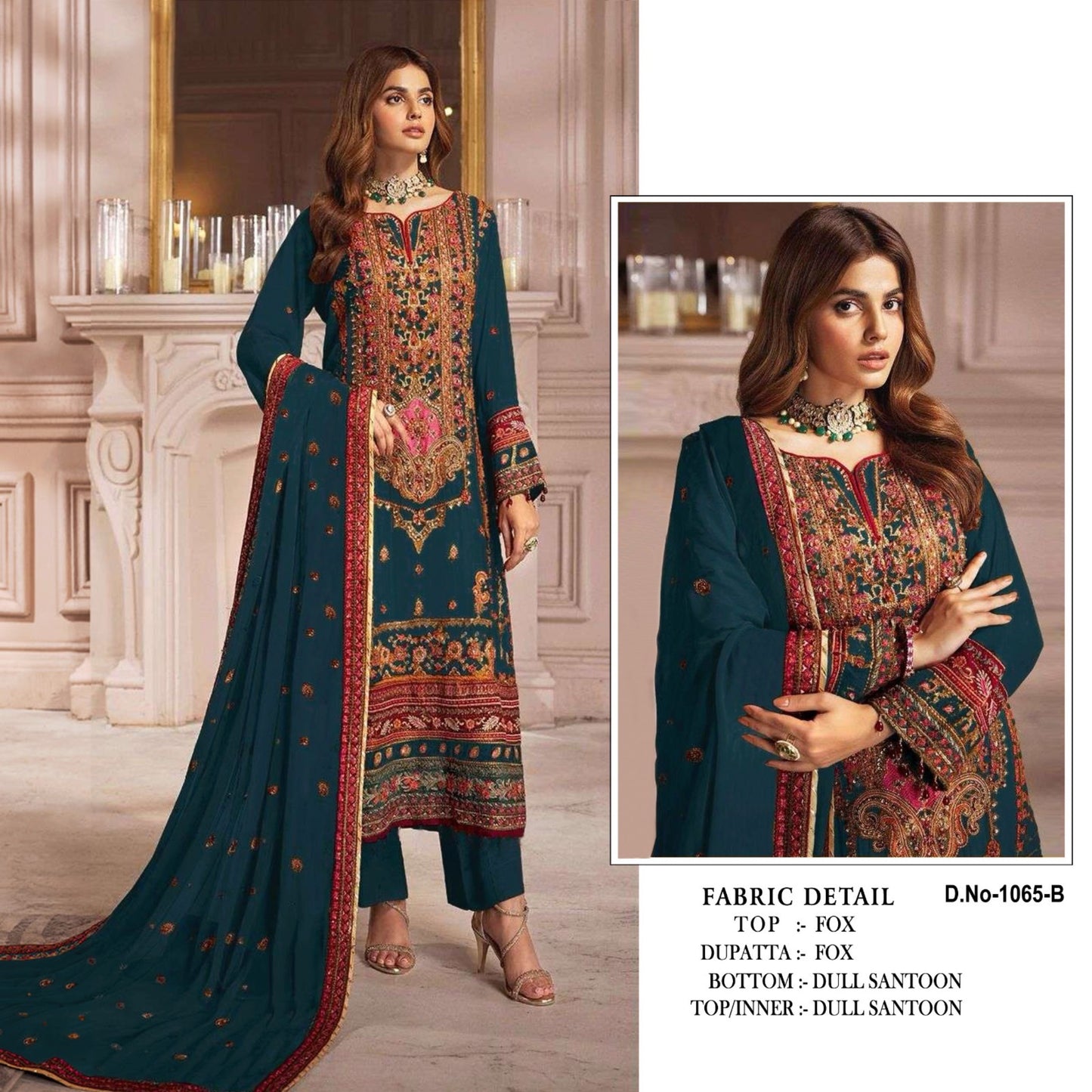 Georgette Pakistani Suit with Heavy Embroidery Sequence work