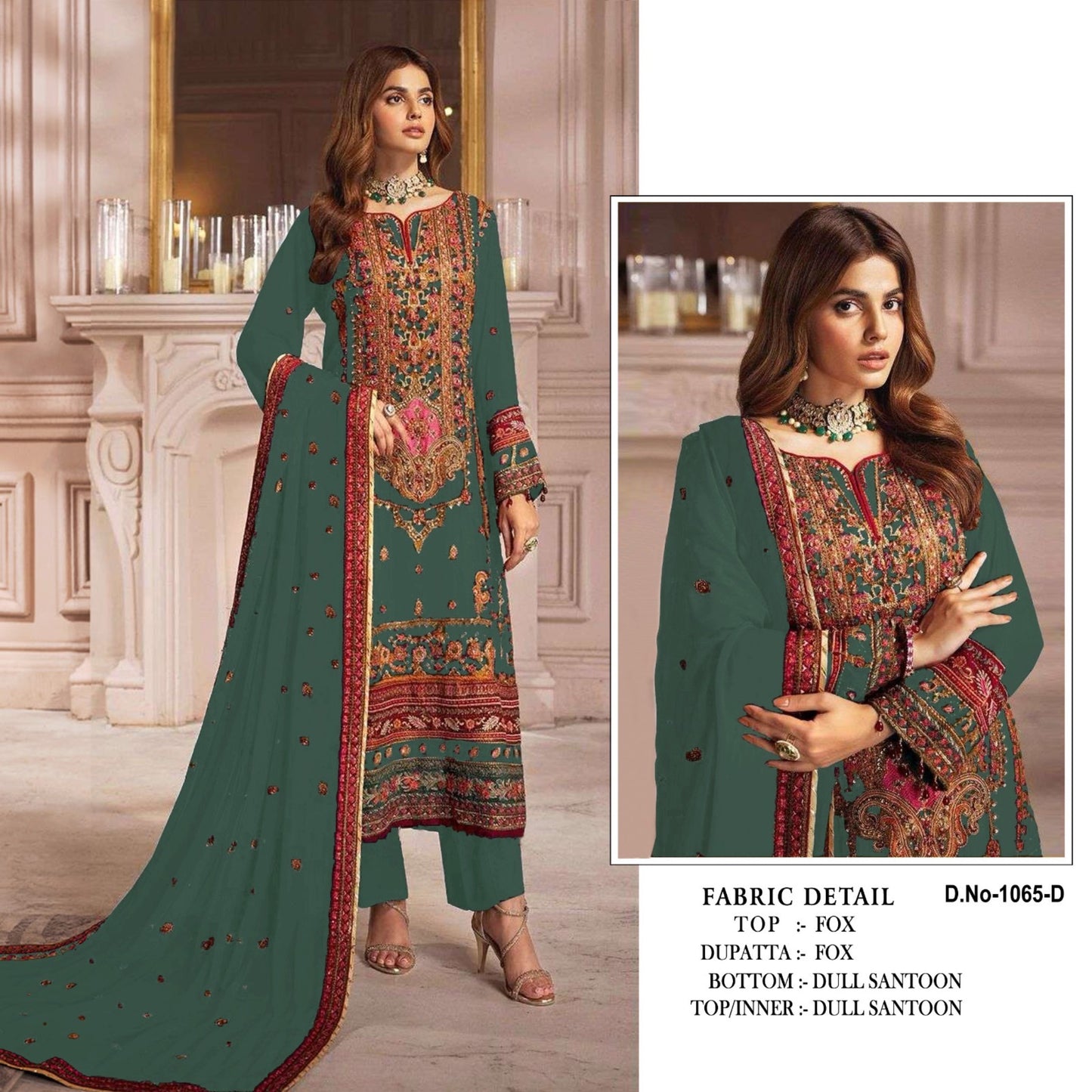 Georgette Pakistani Suit with Heavy Embroidery Sequence work