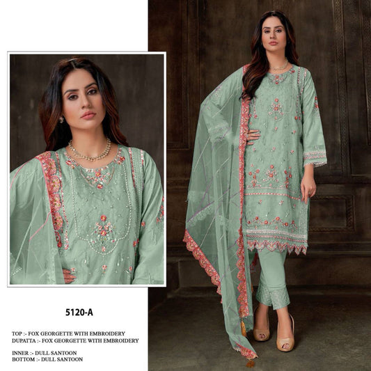 Pakistani Georgette Suit with Embroidery Sequence and Hand Khatali work