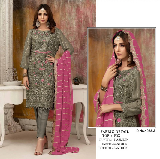 Heavy Faux Georgette With Embroidery Pakistani Suit