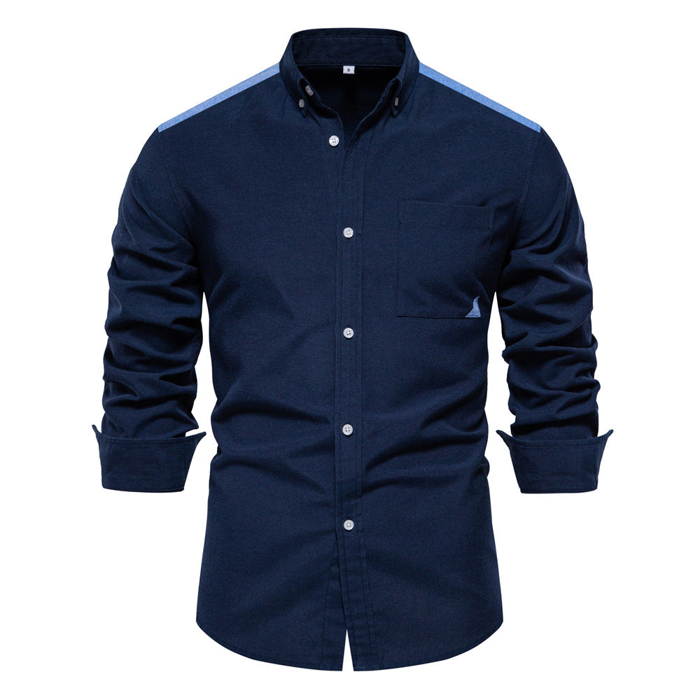 All-matching Fashion Colorblock Long-sleeved Top For Men