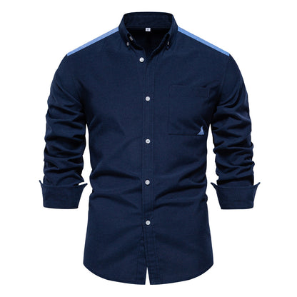 All-matching Fashion Colorblock Long-sleeved Top For Men