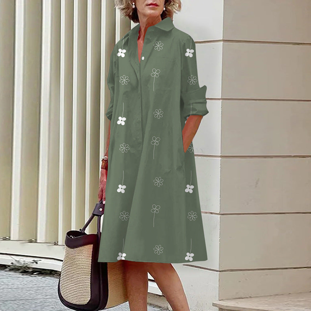 3D Digital Printing Casual Loose Women's Shirt Dress