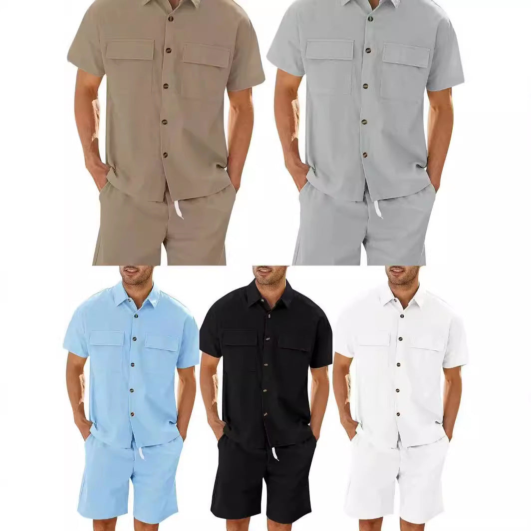 Sports And Leisure Suit Men's Fashion Trendy Shorts Short Sleeve Suit