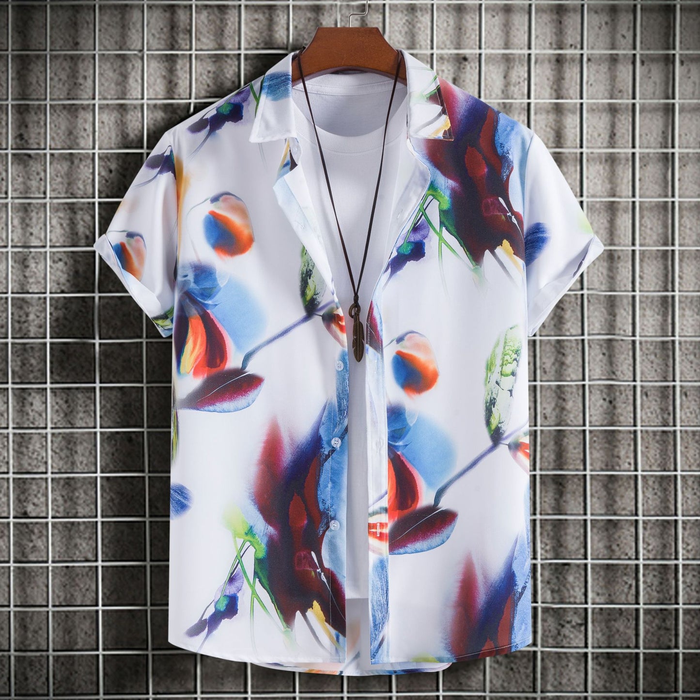 Men's Fashion Slim-fit Printed Short Sleeve