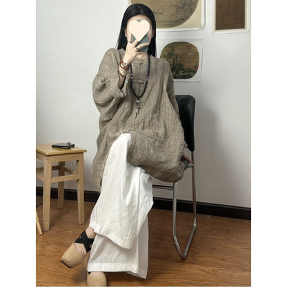 Women's Loose Fitting Chinese Style Cool Feeling Shirt