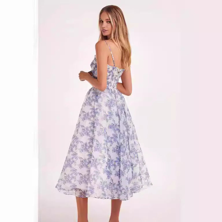 Off-the-shoulder Fashion Organza Long Dress