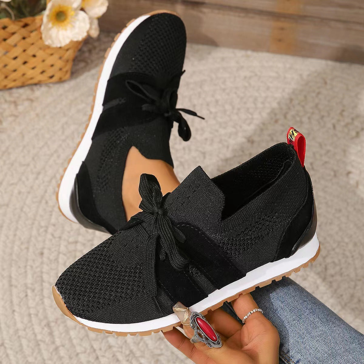 Women's Comfortable Fly Woven Mesh Lace-up Casual Shoes