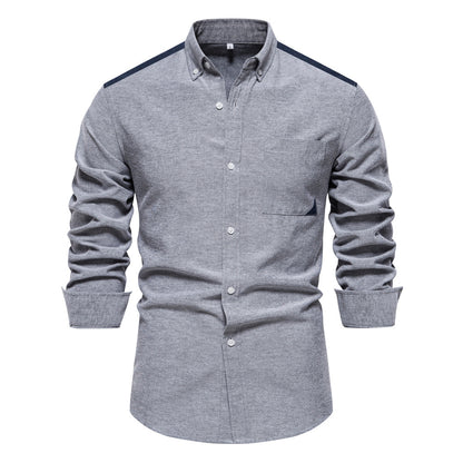 All-matching Fashion Colorblock Long-sleeved Top For Men