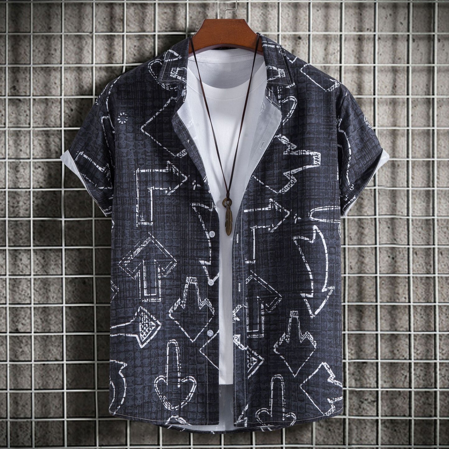 Men's Fashion Slim-fit Printed Short Sleeve