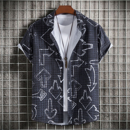 Men's Fashion Slim-fit Printed Short Sleeve