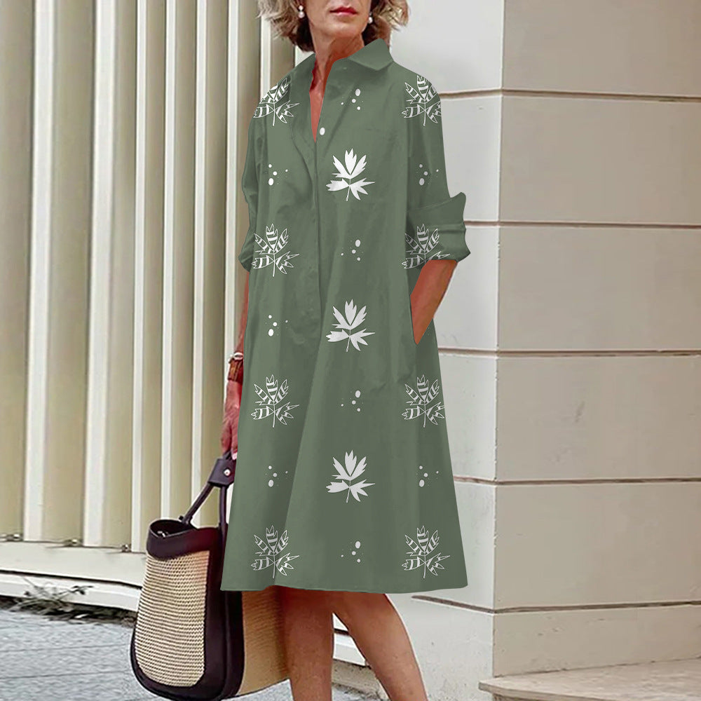 3D Digital Printing Casual Loose Women's Shirt Dress