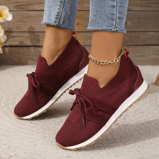 Women's Comfortable Fly Woven Mesh Lace-up Casual Shoes