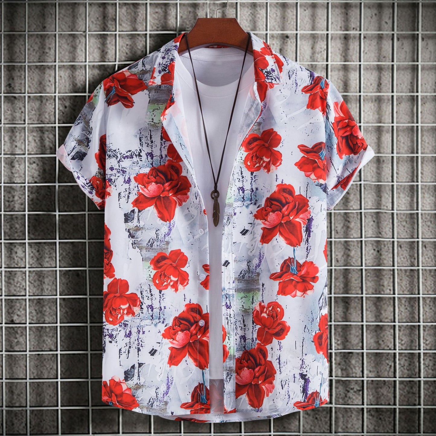 Men's Fashion Slim-fit Printed Short Sleeve