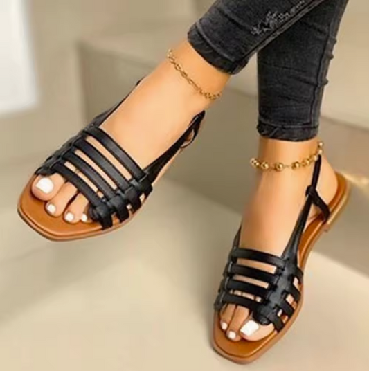 Summer flat knitted sandals