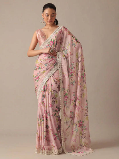 Floral Georgette Embroidery Saree