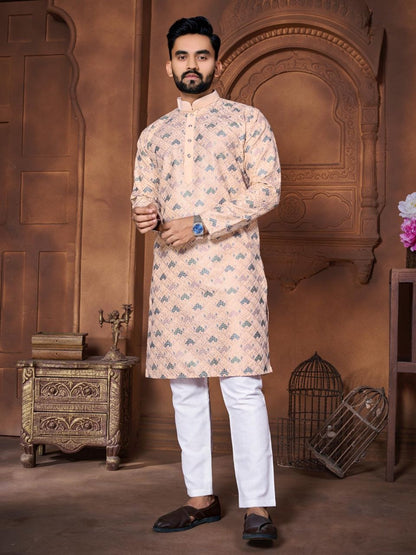 Embroidered and thread work Kurta with Pajama Set