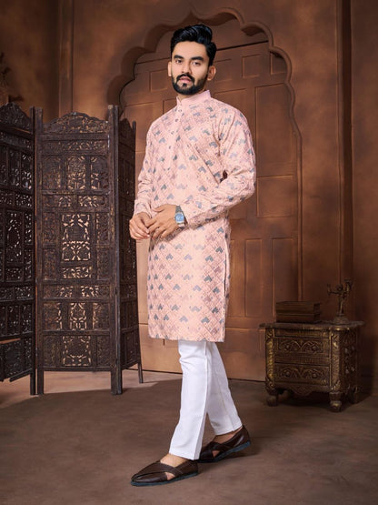 Embroidered and thread work Kurta with Pajama Set