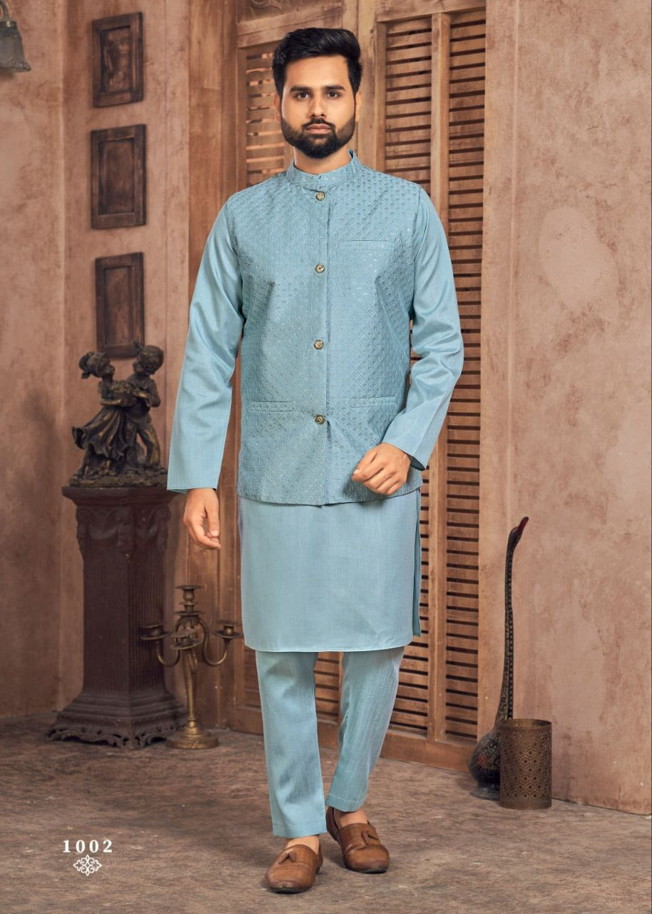 Kurta - Pant - Koti set Ready to Wear