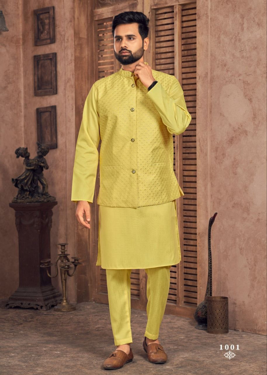 Kurta - Pant - Koti set Ready to Wear