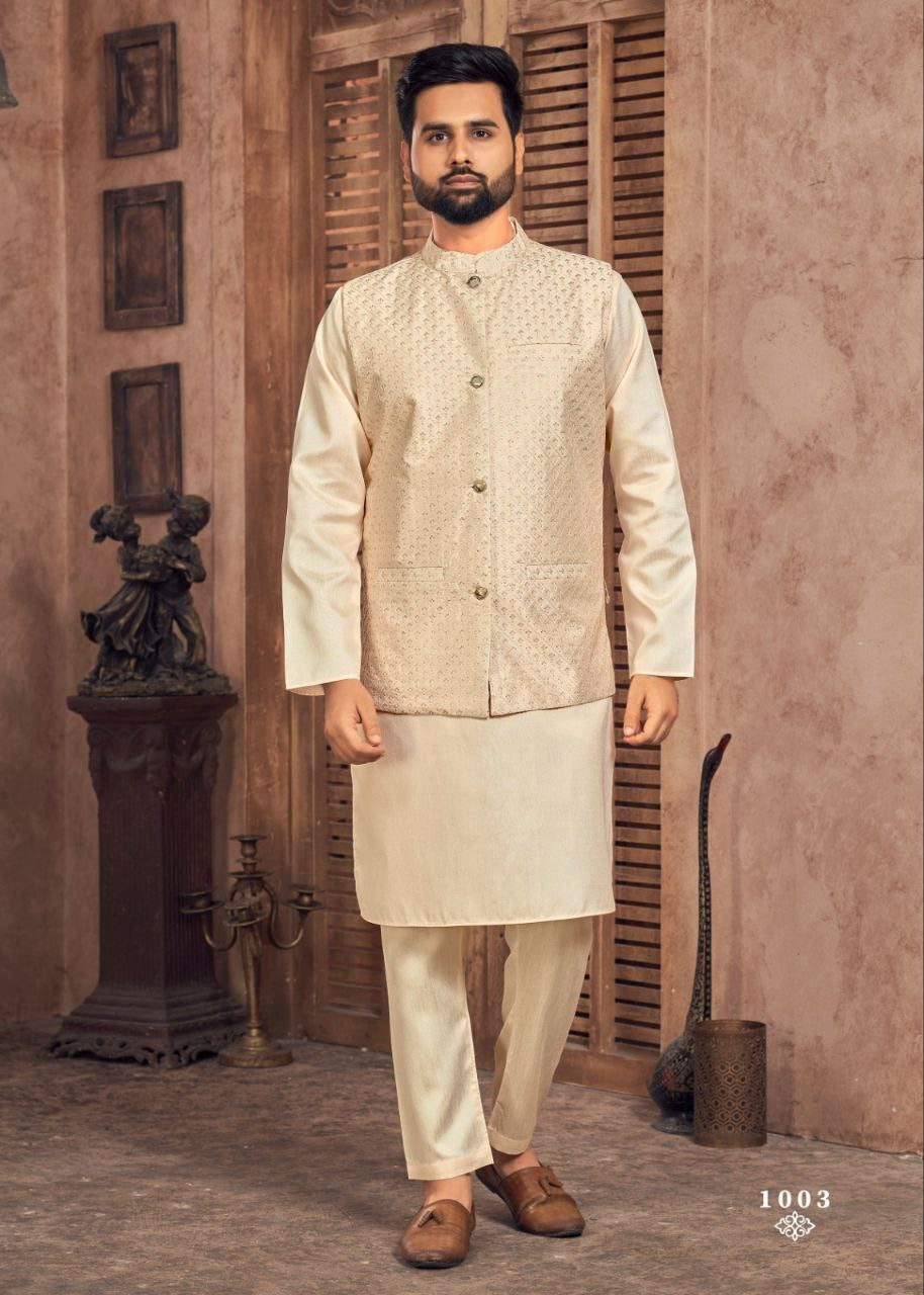 Kurta - Pant - Koti set Ready to Wear