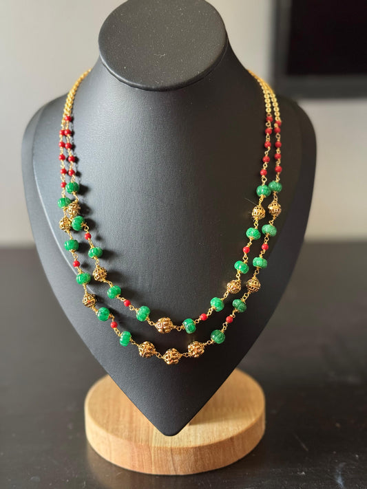 Premium Quality Two Layered Beaded Necklace