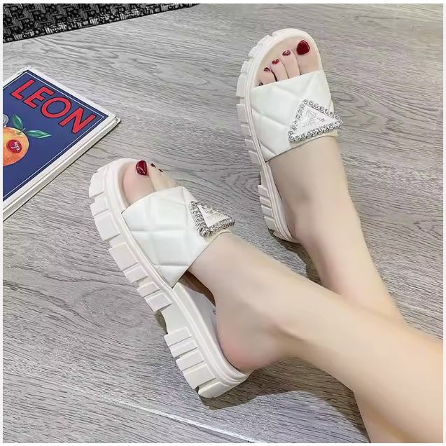 Women Rhinestone Soft Beach Platform Sandals