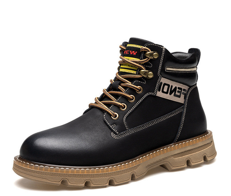 Male British Style Tooling Boots Mid-high Top