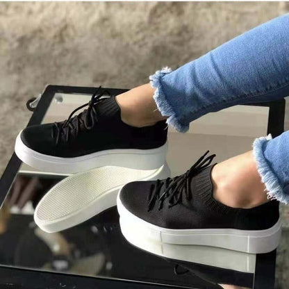 Casual Sneakers, Mesh Fly Woven Lace-up Sports Casual Shoes