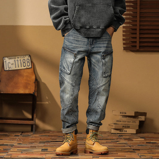 American Straight Men’s Versatile Loose Denim Pants