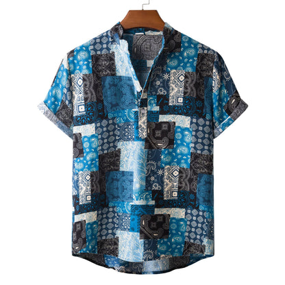 Men's Versatile Casual Linen Floral Shirt