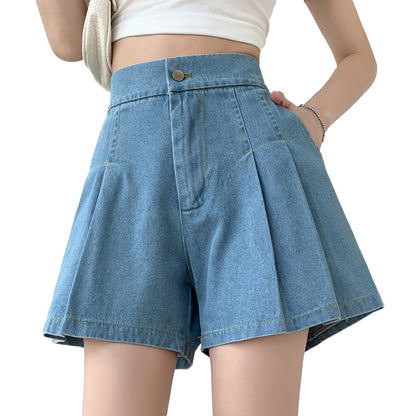 Elastic Waist Denim Shorts Women's Summer Plus Size