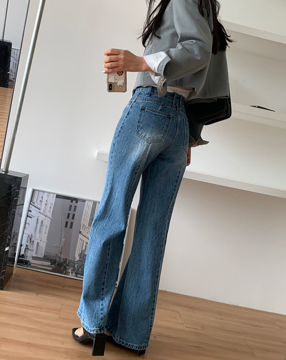 Retro High Waist Slimming Jeans Women