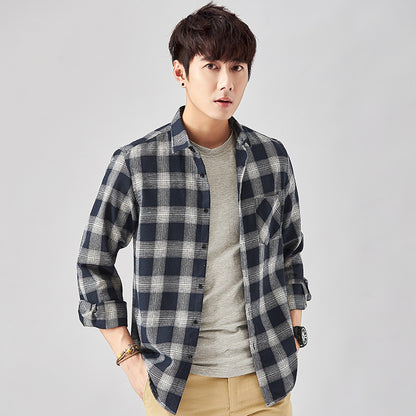 Men's Casual Flannel Long-sleeved Shirt