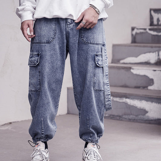 Overalls Men's Loose Carrot Trousers Jeans Casual