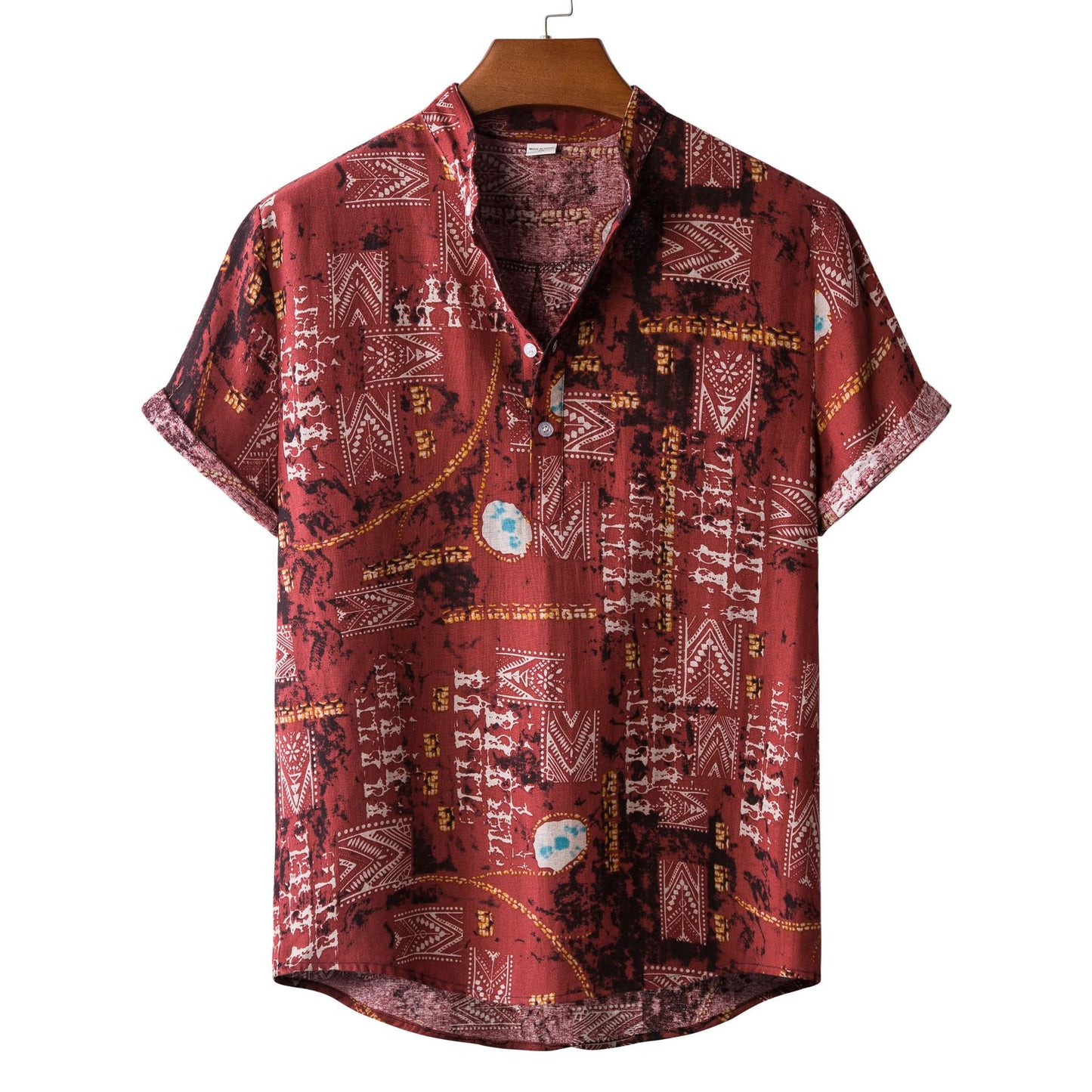 Men's Versatile Casual Linen Floral Shirt