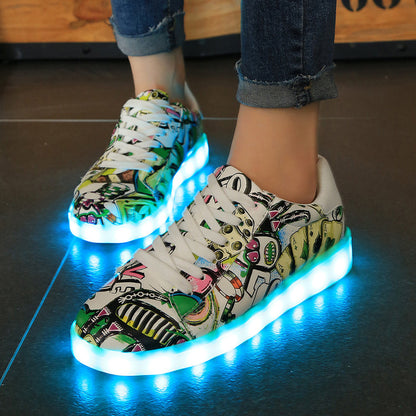 Spring And Autumn Colorful Luminous Shoes Flashing Light