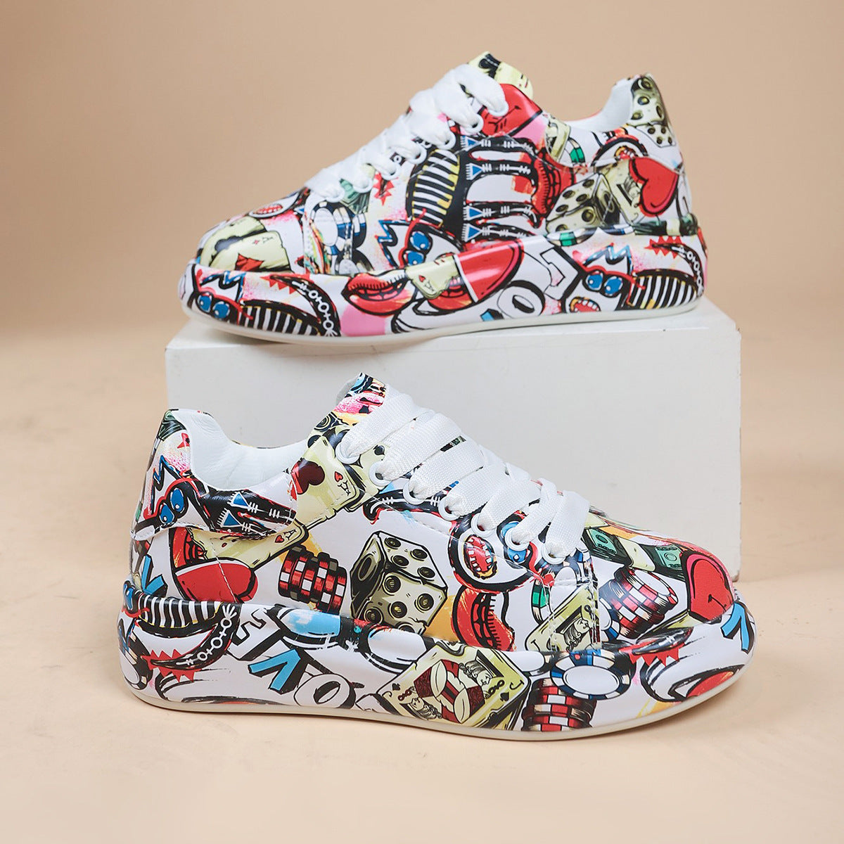 Hand-painted Shoes Women's Platform Casual Shoes Painted Sports