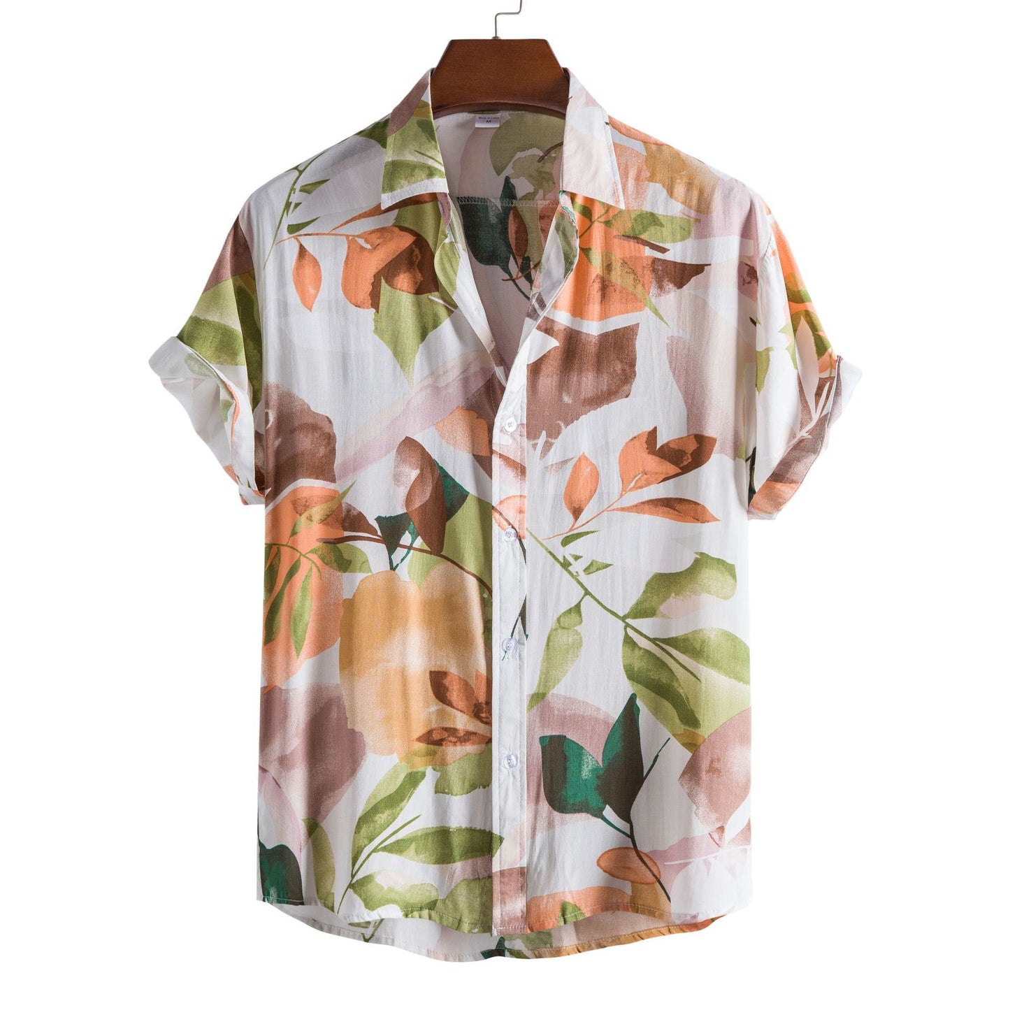 Floral Men's Casual Short Sleeve Printed Shirt