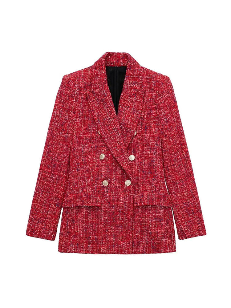 Women's New Loose Texture Double-breasted Suit Jacket