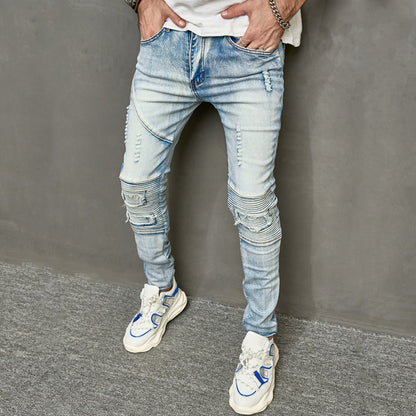 Men's American-style Ripped Slim Jeans