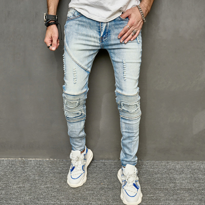 Men's American-style Ripped Slim Jeans