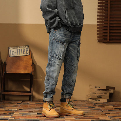 American Straight Men’s Versatile Loose Denim Pants