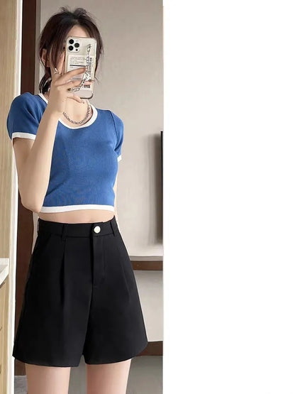 Women's Wide-leg Pants, A- Line Casual Hot Pants