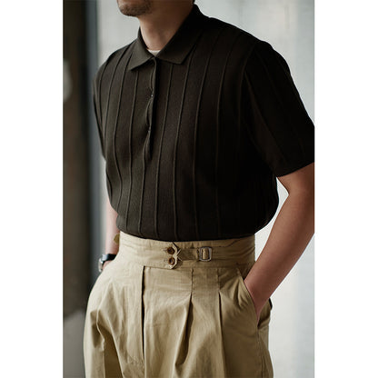 Summer New Ice Silk Short Sleeve Knitted Men